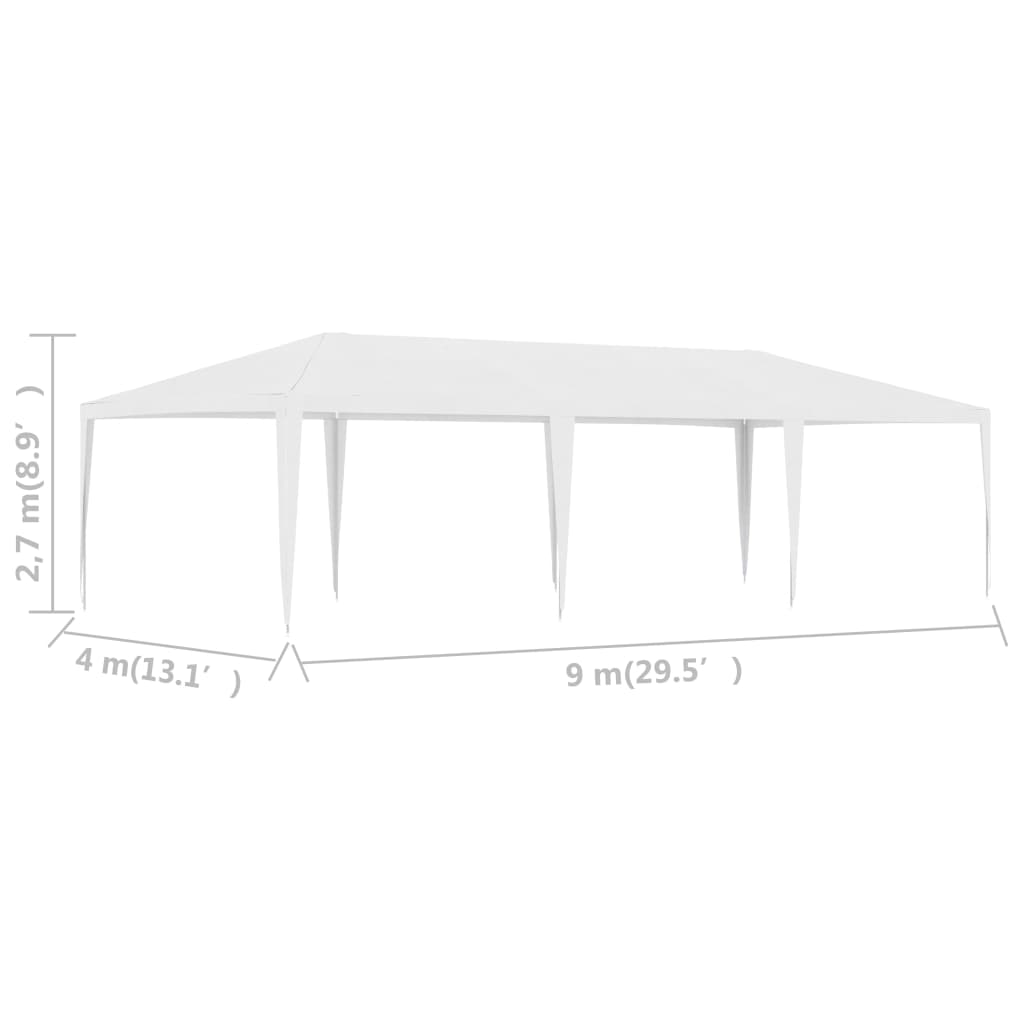 vidaXL Namiot imprezowy, 4 x 9 m, biały