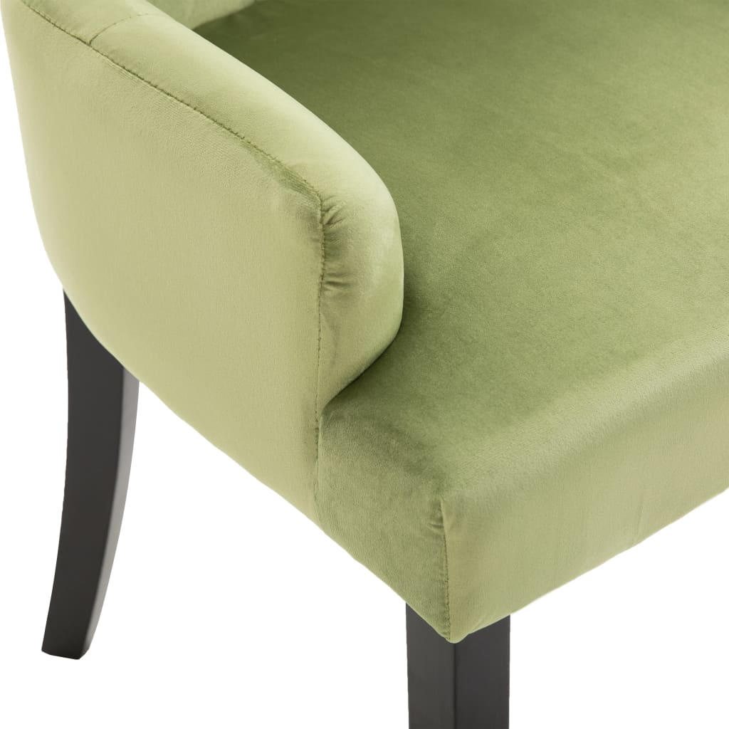 vidaXL Krzesła stołowe z podłokietnikami 4 szt., jasnozielone, aksamit