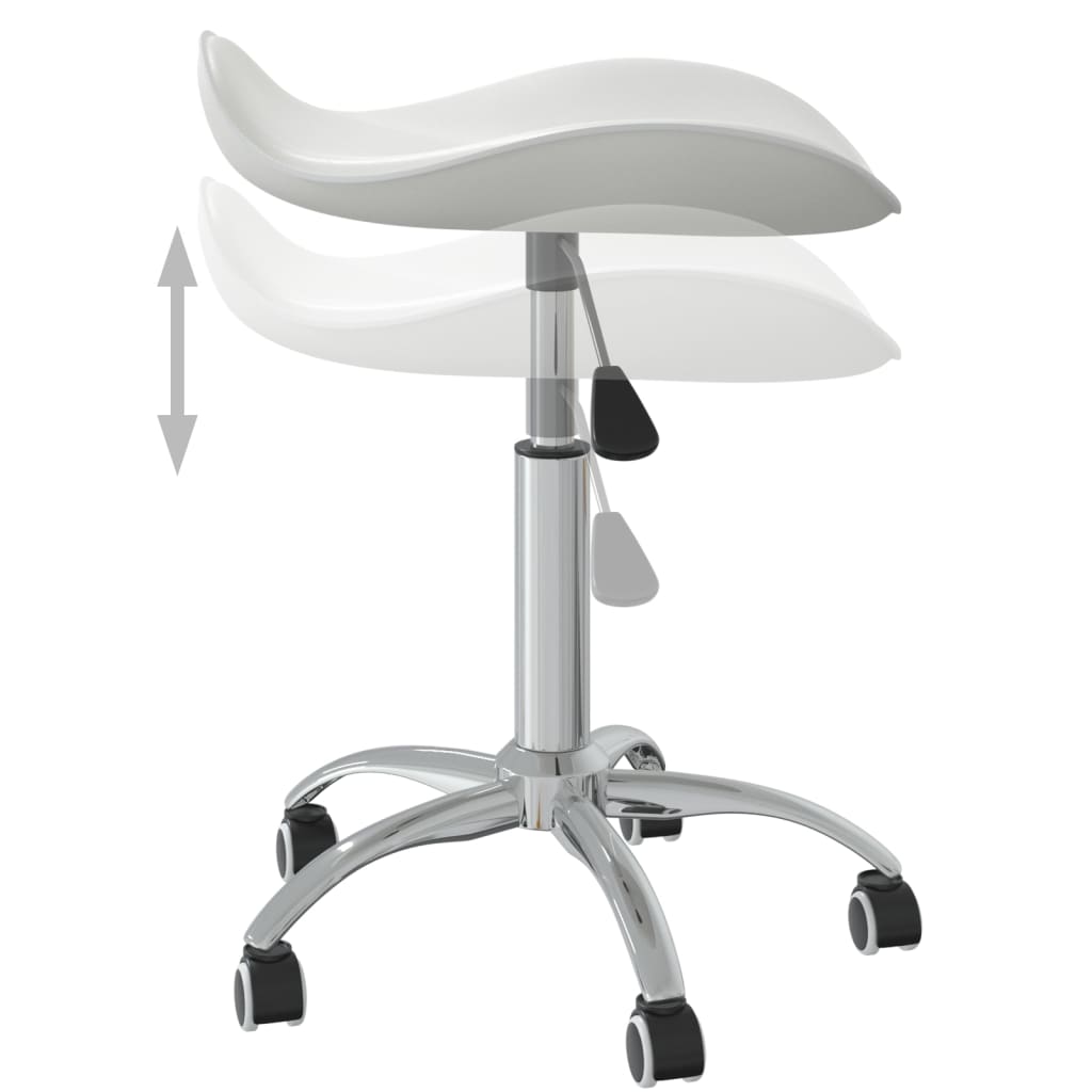 vidaXL Obrotowe krzesło stołowe, białe, obite sztuczną skórą