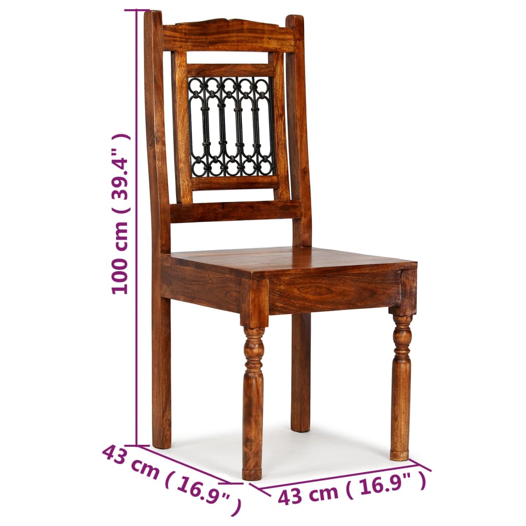 vidaXL Krzesła z litego drewna stylizowanego na sheesham, 6 szt.