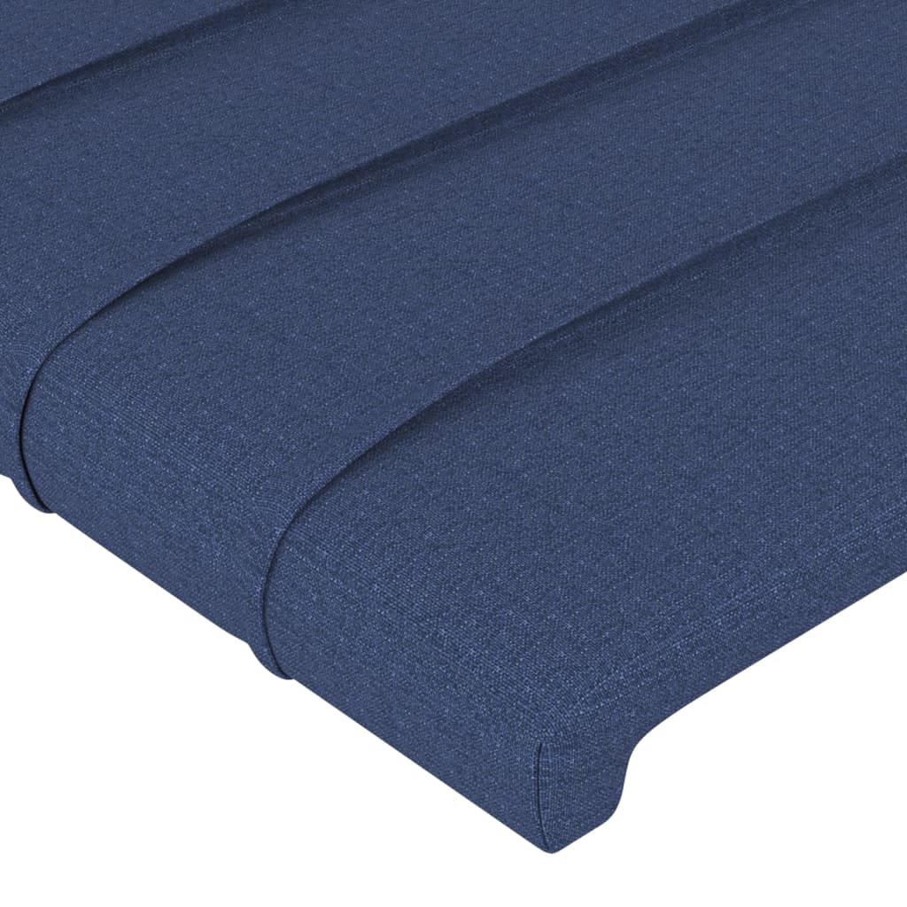 vidaXL Zagłówek do łóżka z LED, niebieski, 80x5x78/88 cm, tkanina
