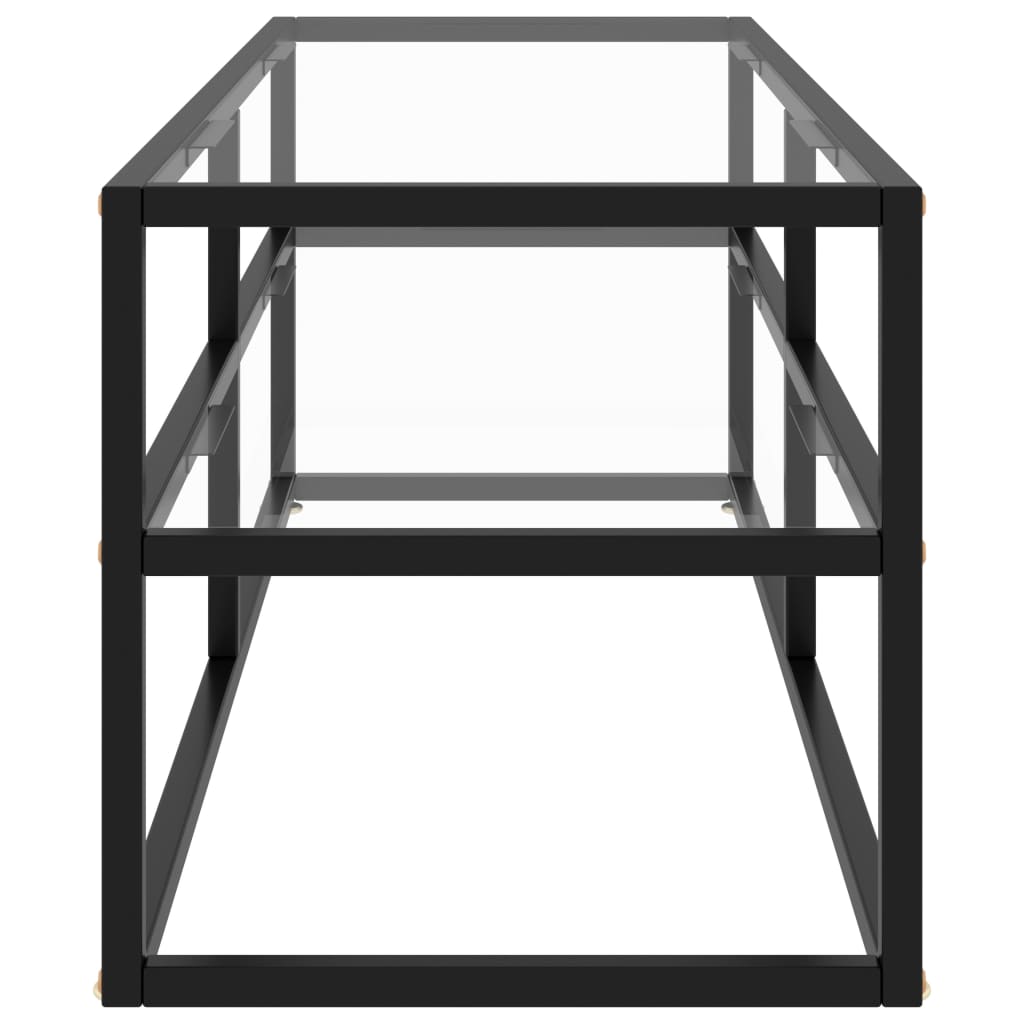 vidaXL Szafka pod telewizor, czarna z hartowanym szkłem, 120x40x40 cm