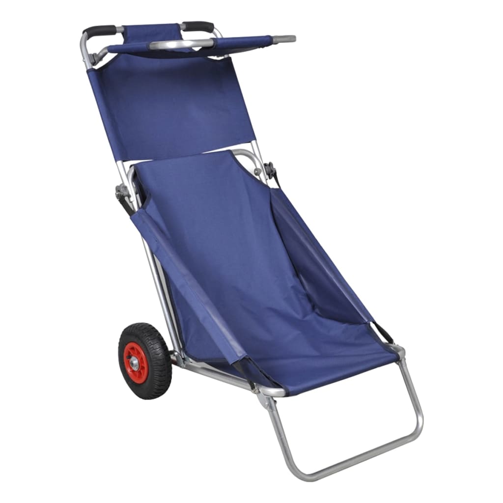 vidaXL Przenośny wózek i krzesło w jednym, składany, niebieski