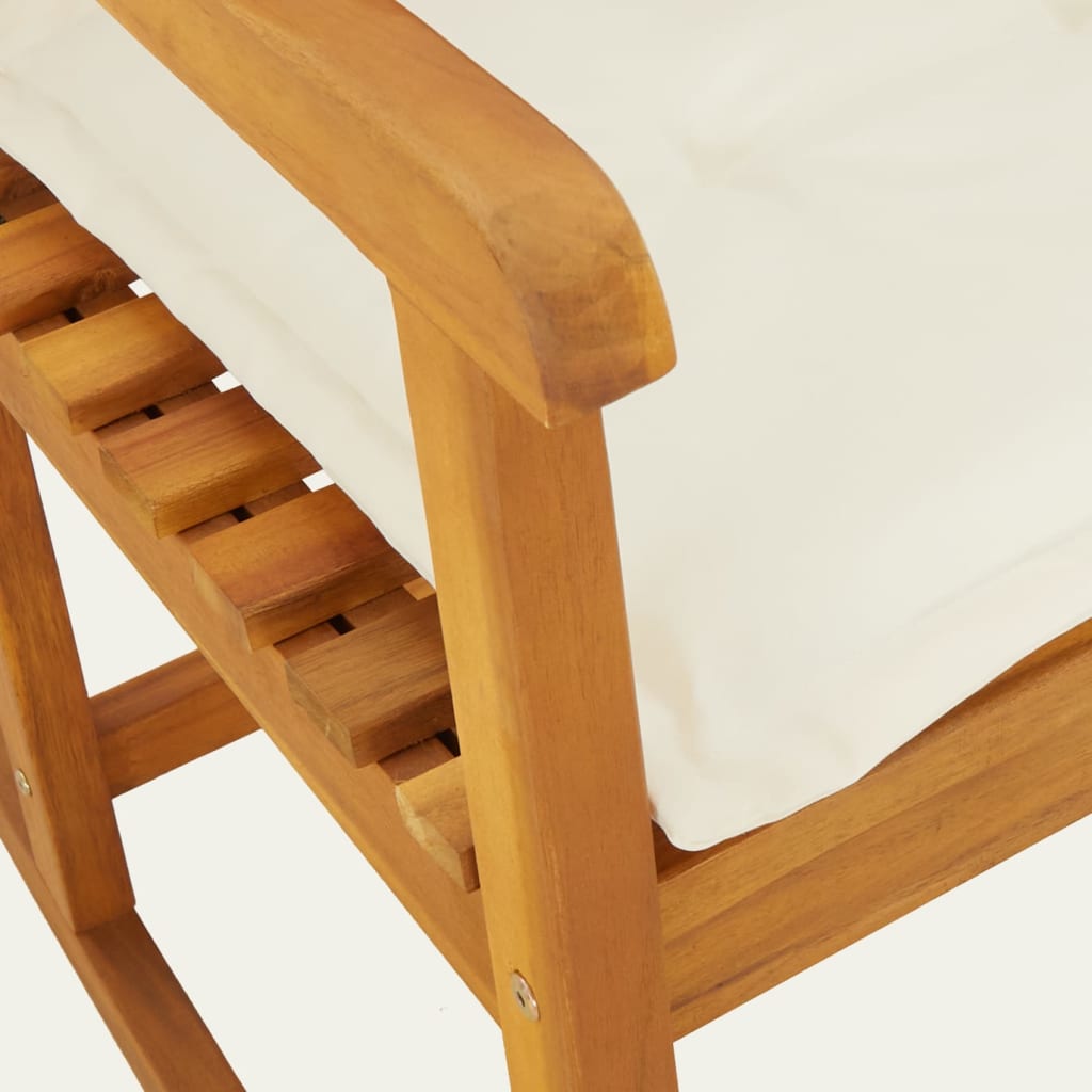 vidaXL Fotel bujany z poduszkami, lite drewno akacjowe