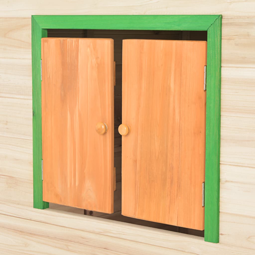 vidaXL Domek do zabawy dla dzieci, drewno jodłowe, zielony