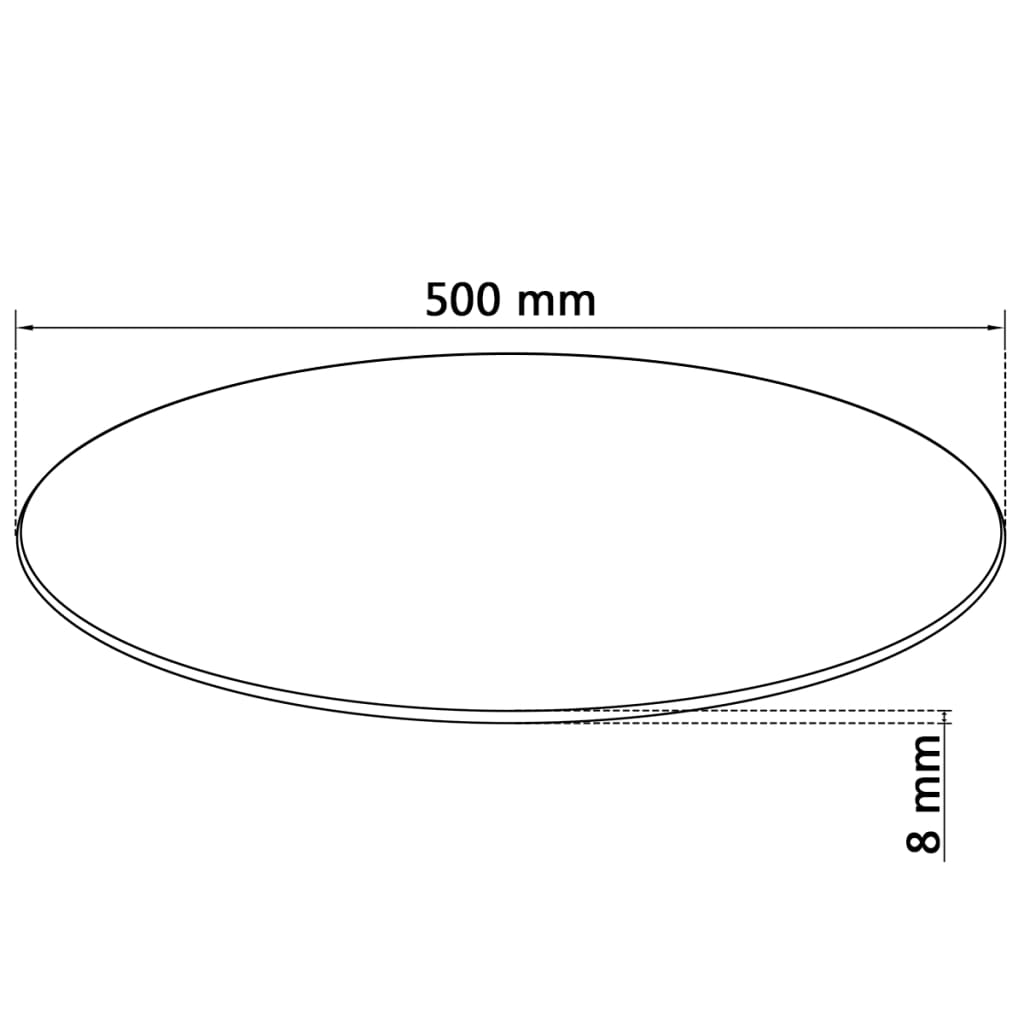 vidaXL Blat stołu ze szkła hartowanego, okrągły, 500 mm