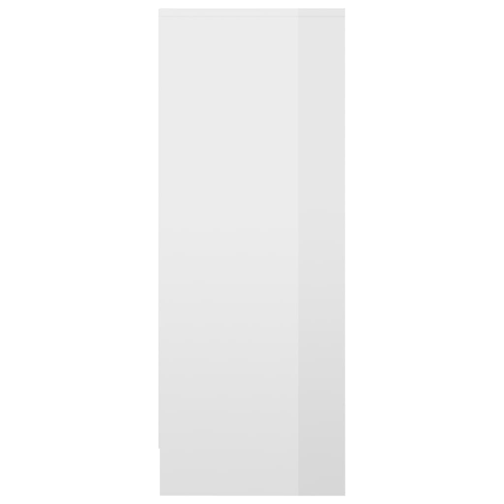 vidaXL Szafka na buty, biała z połyskiem, 31,5x35x92 cm, płyta wiórowa