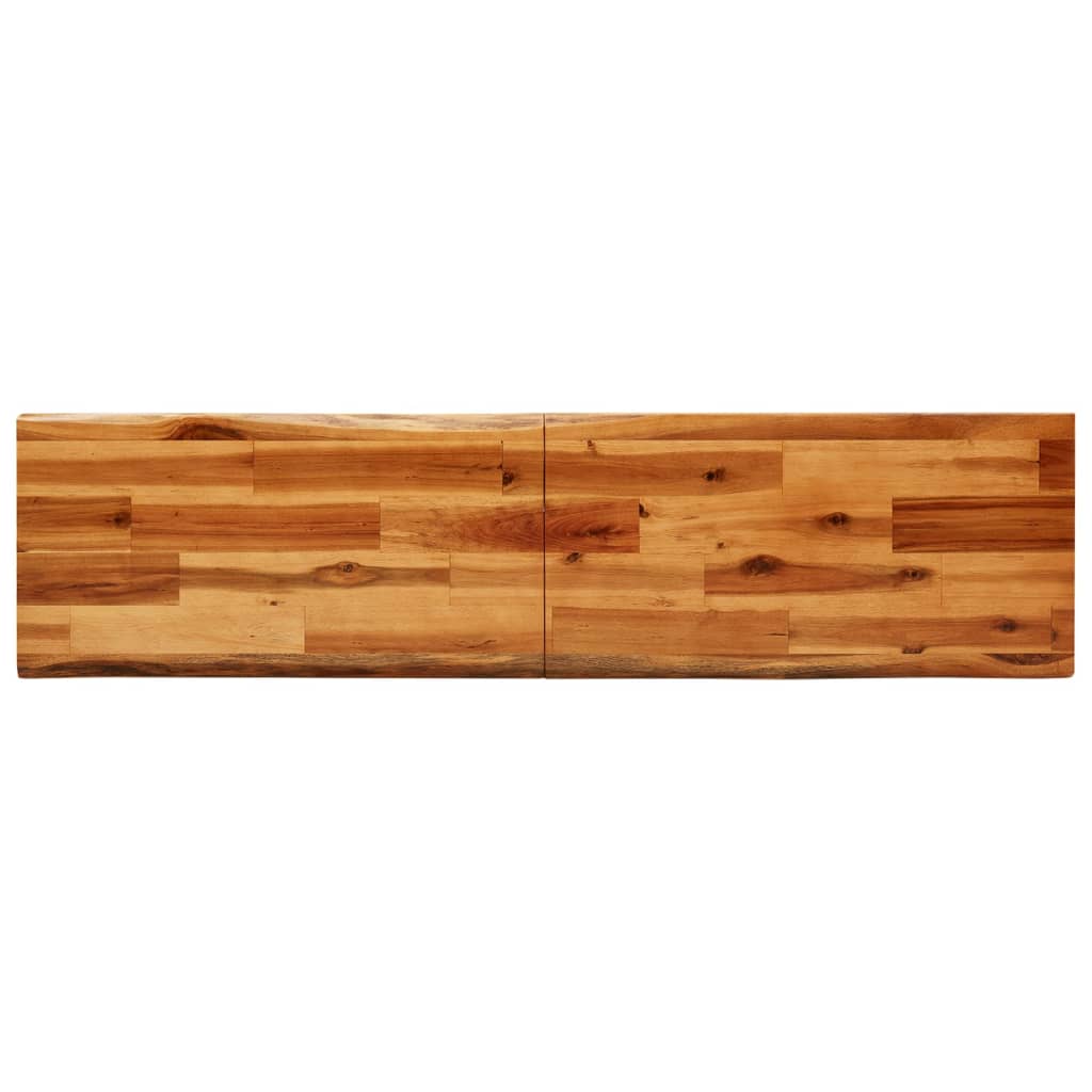 vidaXL Ławka z naturalną krawędzią, 140 cm, lite drewno akacjowe