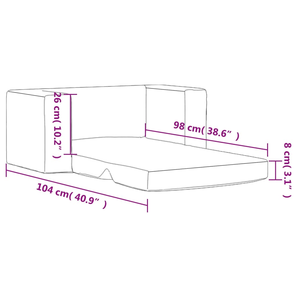 vidaXL 2-os. sofa dla dzieci, rozkładana, szara w gwiazdki, plusz