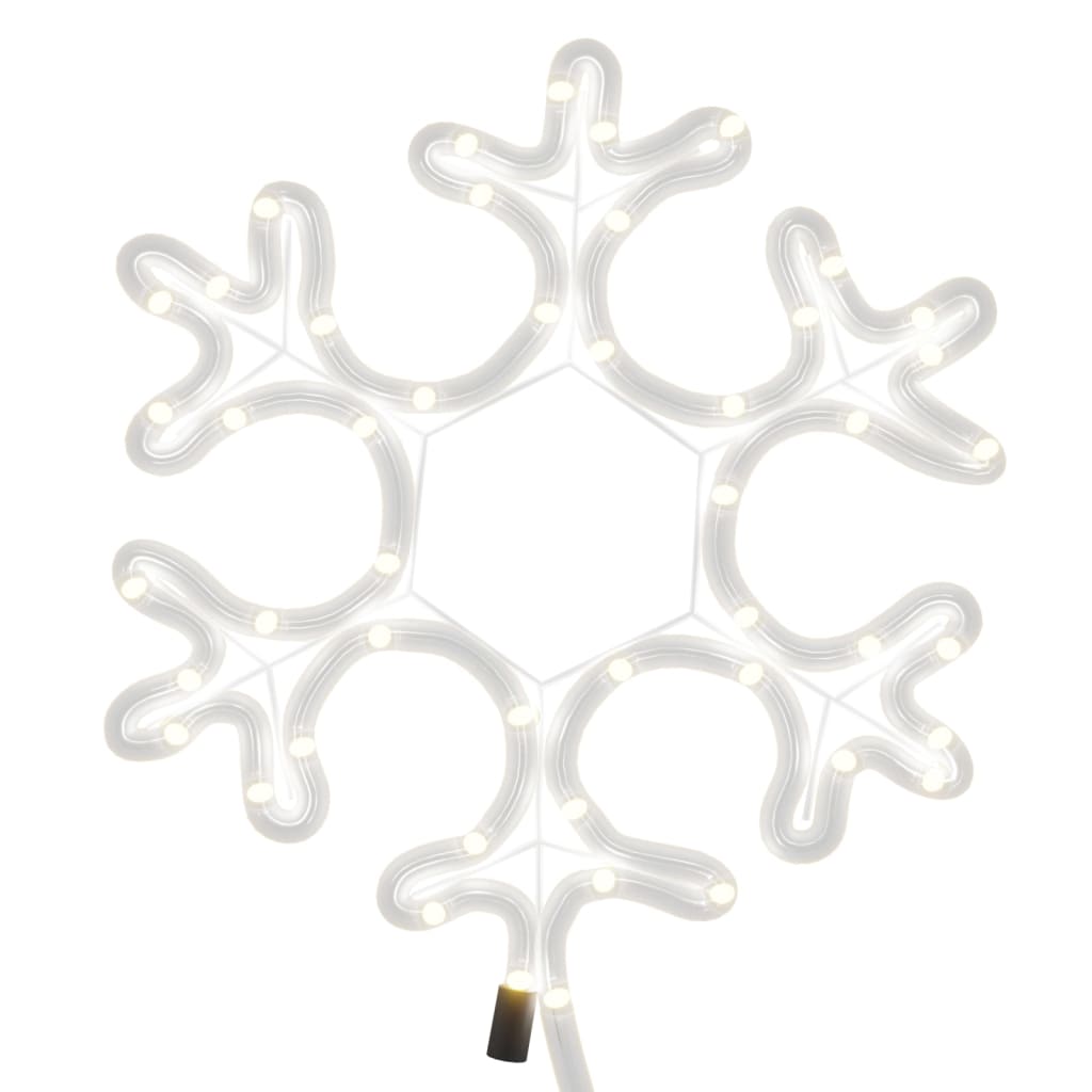 vidaXL Ozdobne śnieżynki z ciepłym białym światłem LED 2 szt. 27x27 cm