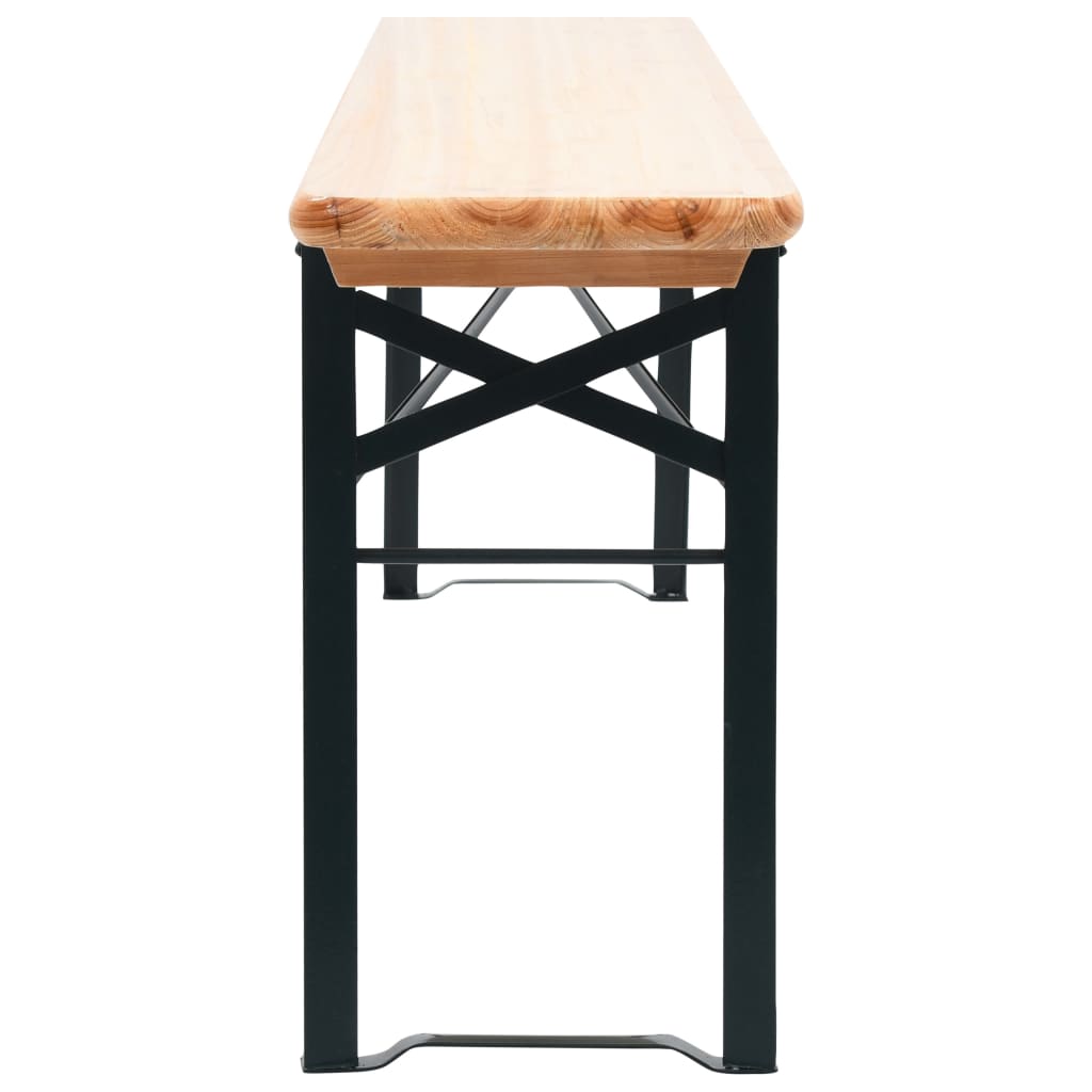 vidaXL Składany stół biesiadny z 2 ławkami, 177 cm, drewno sosnowe
