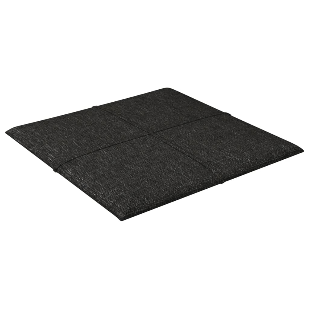vidaXL Panele ścienne, 12 szt., czarne, 30x30 cm, tkanina, 1,08 m²