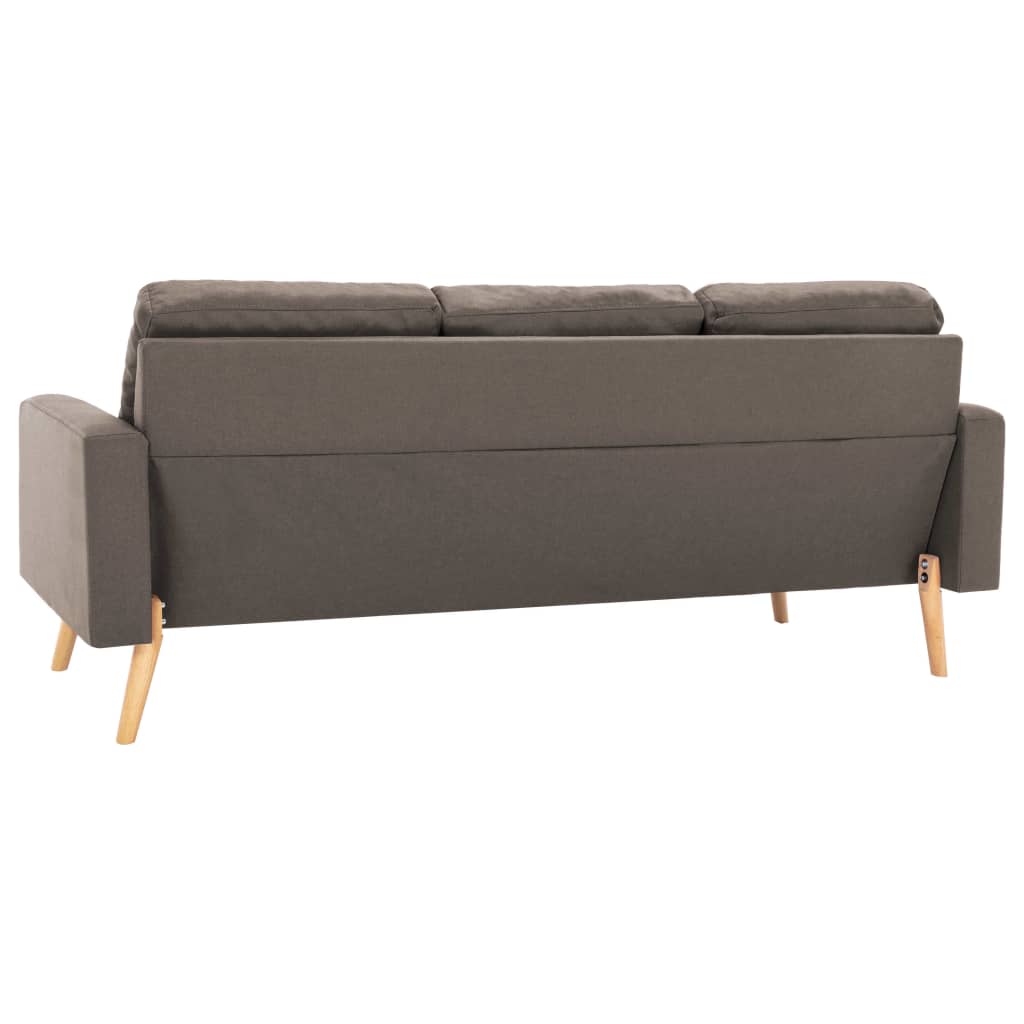 vidaXL 3-osobowa sofa, kolor taupe, tapicerowana tkaniną