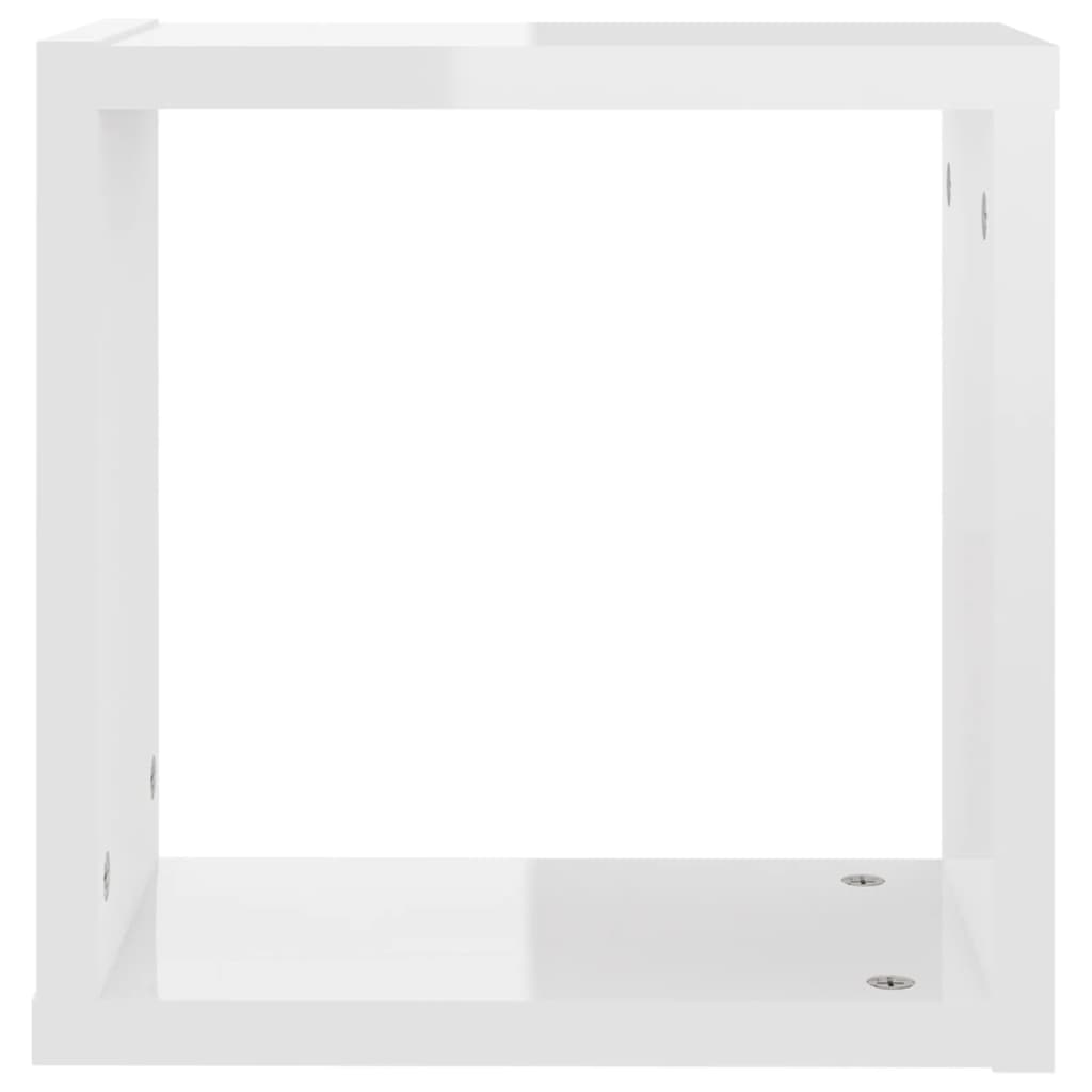 vidaXL Półki ścienne kostki, 4 szt., białe, wysoki połysk, 30x15x30 cm