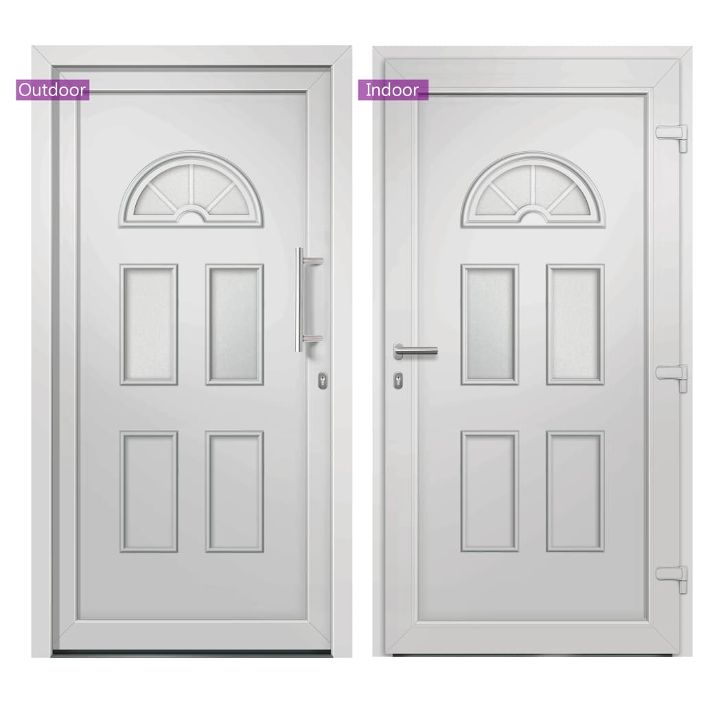vidaXL Drzwi wejściowe zewnętrzne, białe, 88 x 208 cm
