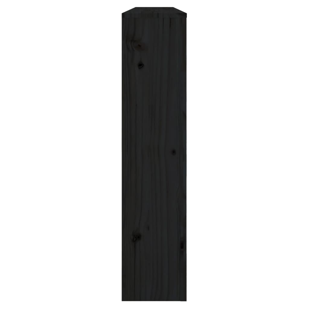 vidaXL Osłona grzejnika, czarna, 153x19x84 cm, lite drewno sosnowe