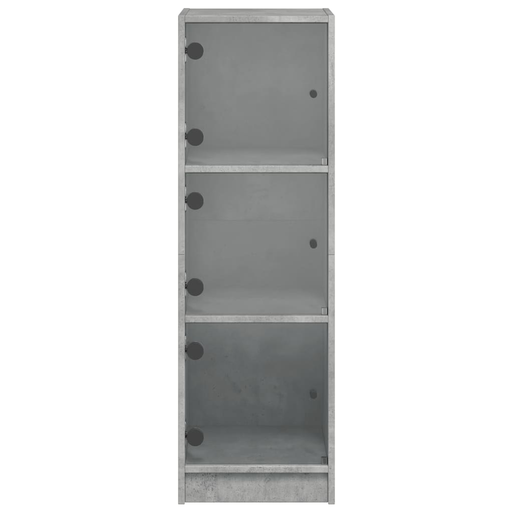 vidaXL Szafka ze szklanymi drzwiami, szarość betonu, 35x37x109 cm