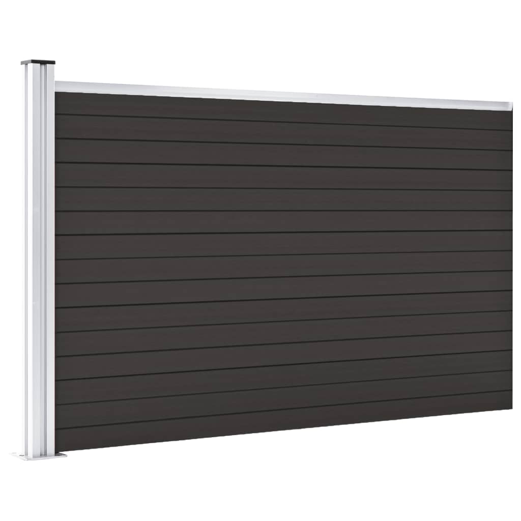 vidaXL Panel ogrodzeniowy, WPC, 175x105 cm, czarny
