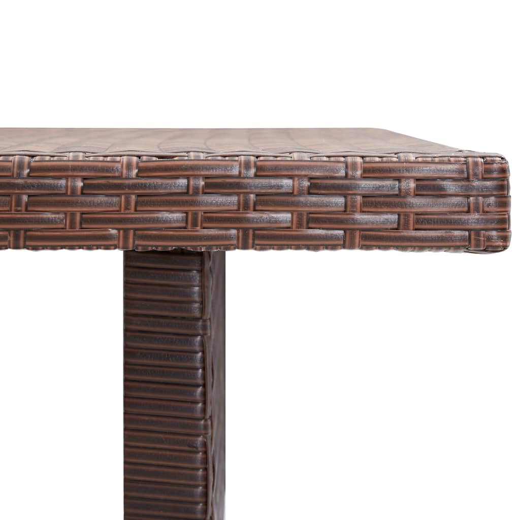 vidaXL Stół ogrodowy, brązowy, 110x60x67 cm, polirattanowy