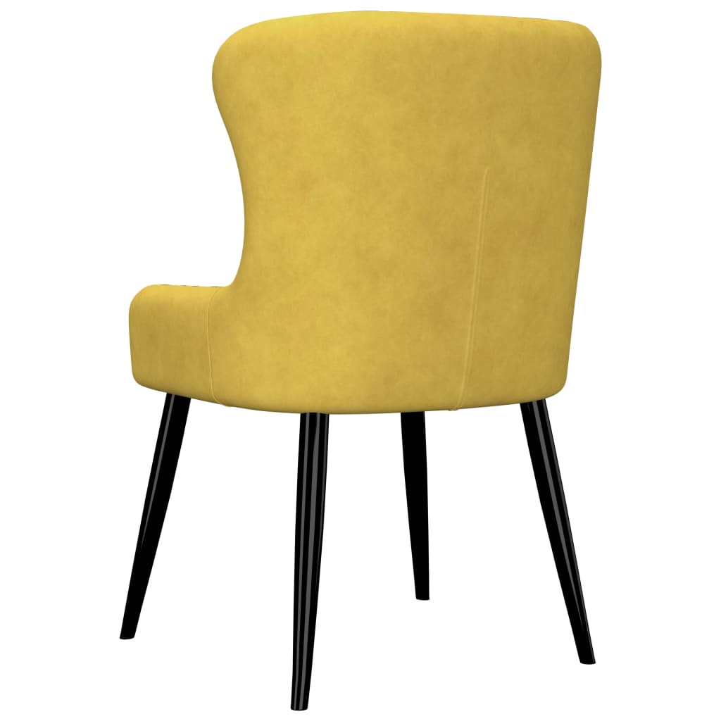 vidaXL Krzesła stołowe, 2 szt., żółte, obite aksamitem