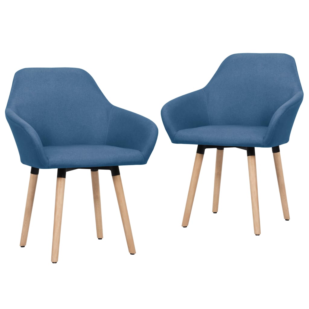 vidaXL Krzesła stołowe, 2 szt., niebieskie, obite tkaniną