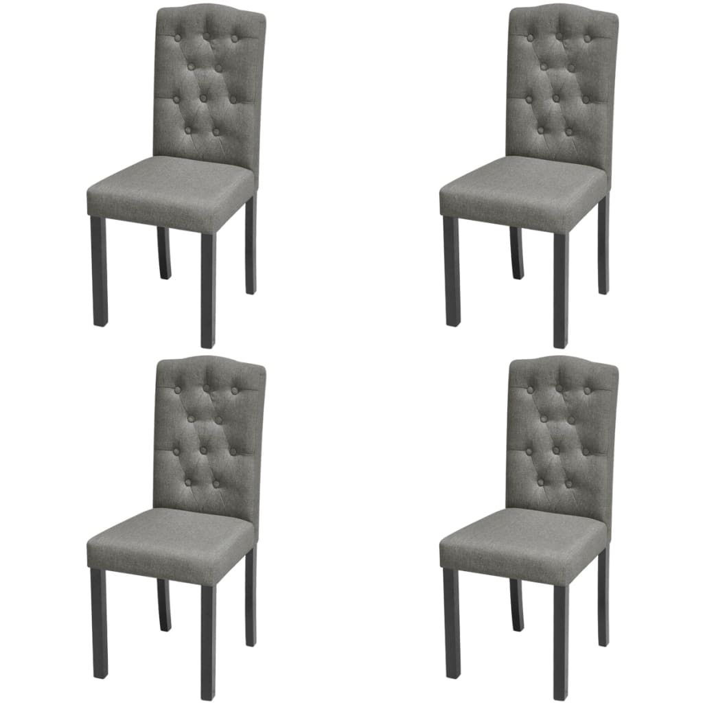 vidaXL Krzesła stołowe, 4 szt., szare, obite tkaniną