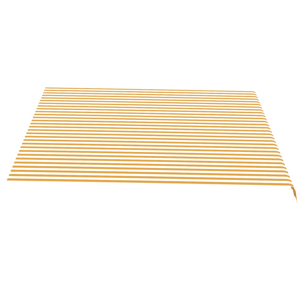 vidaXL Zapasowa tkanina na markizę, żółto-biała, 4x3,5 m