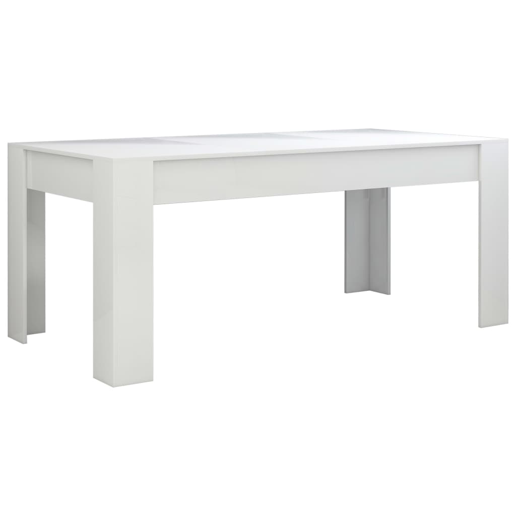 vidaXL Stół na wysoki połysk, biały, 180x90x76 cm