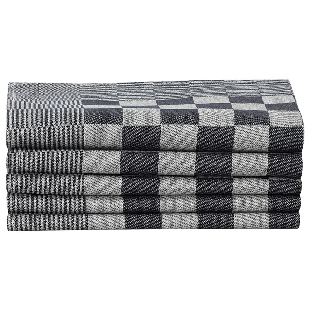 vidaXL Zestaw 10 ręczników, czarno-biały, bawełna