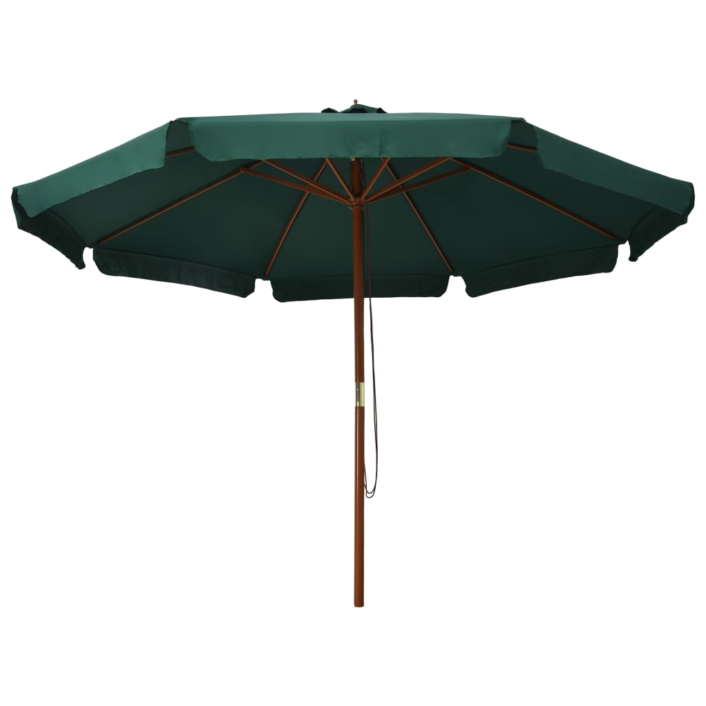 vidaXL Parasol ogrodowy na drewnianym słupku, 330 cm, zielony