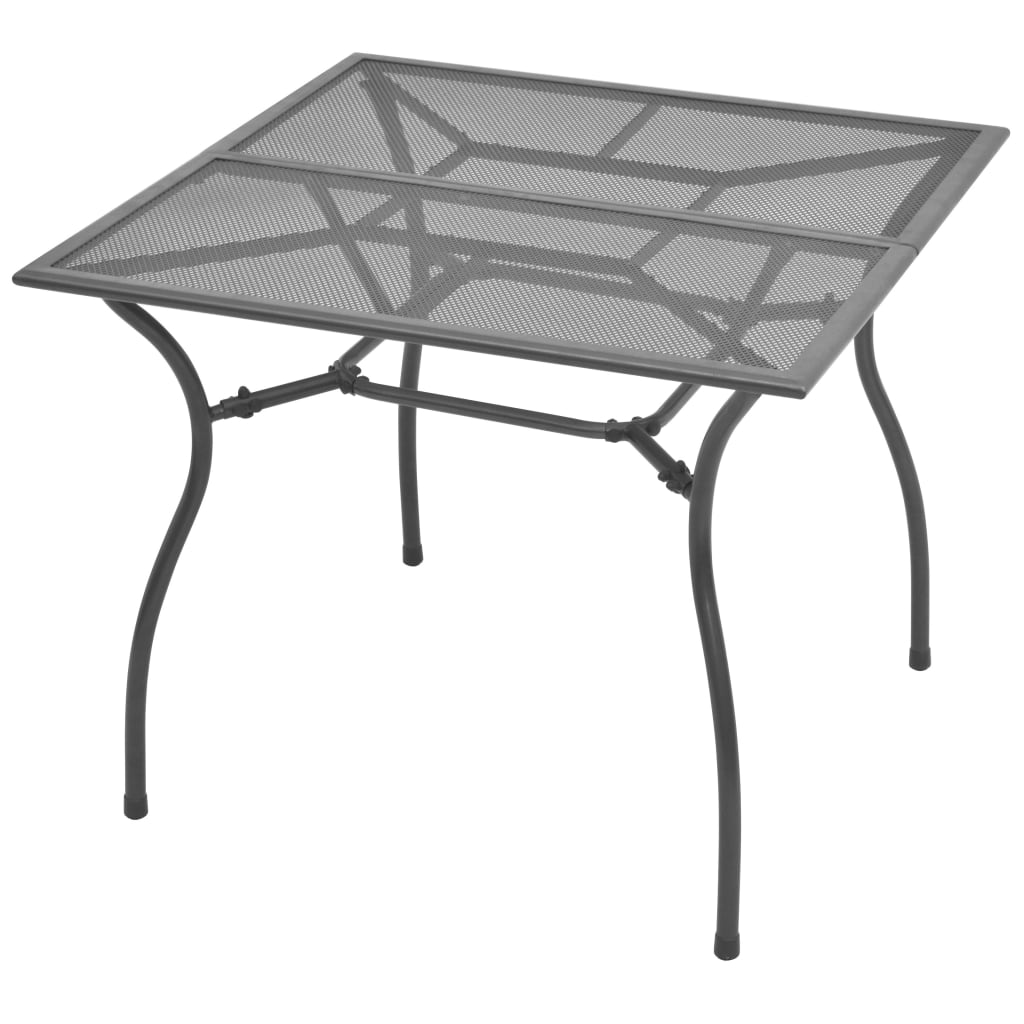 vidaXL Stół ogrodowy, 90x90x72 cm, stalowa siatka