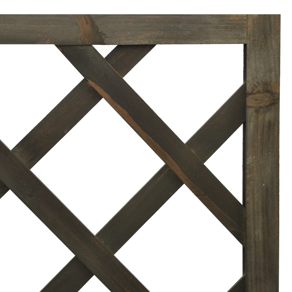 vidaXL Narożna krata ogrodowa, szara, 50x50x145 cm, drewno jodłowe