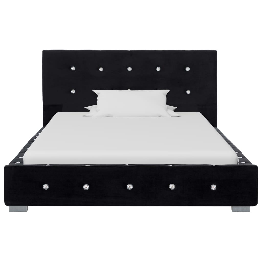 vidaXL Rama łóżka, czarna, tapicerowana aksamitem, 90 x 200 cm