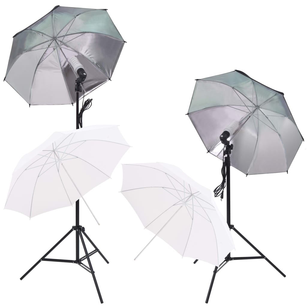 vidaXL Zestaw studyjny z lampami softbox, parasolkami, tłami i blendami