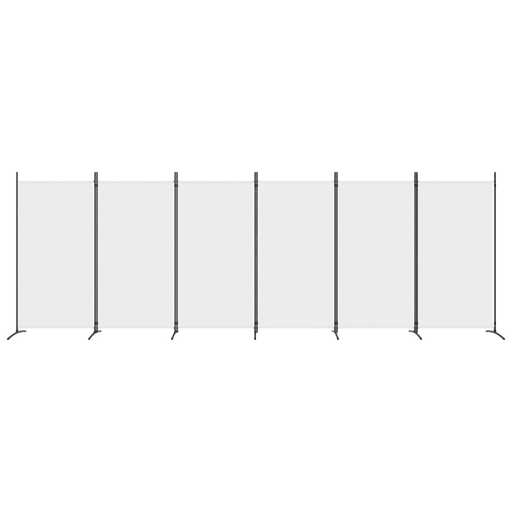 vidaXL Parawan 6-panelowy, biały, 520x180 cm, tkanina