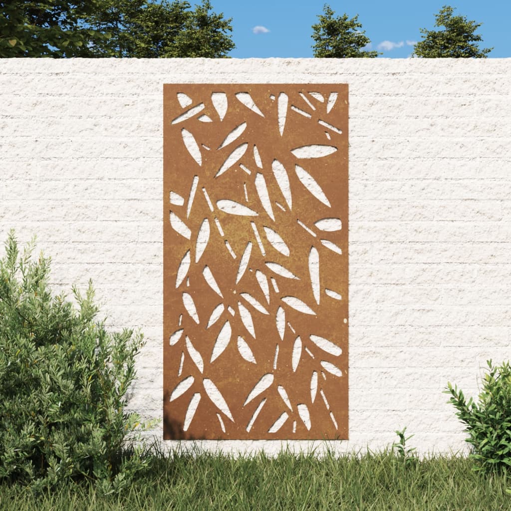 vidaXL Ogrodowa dekoracja ścienna, 105x55 cm, stal kortenowska