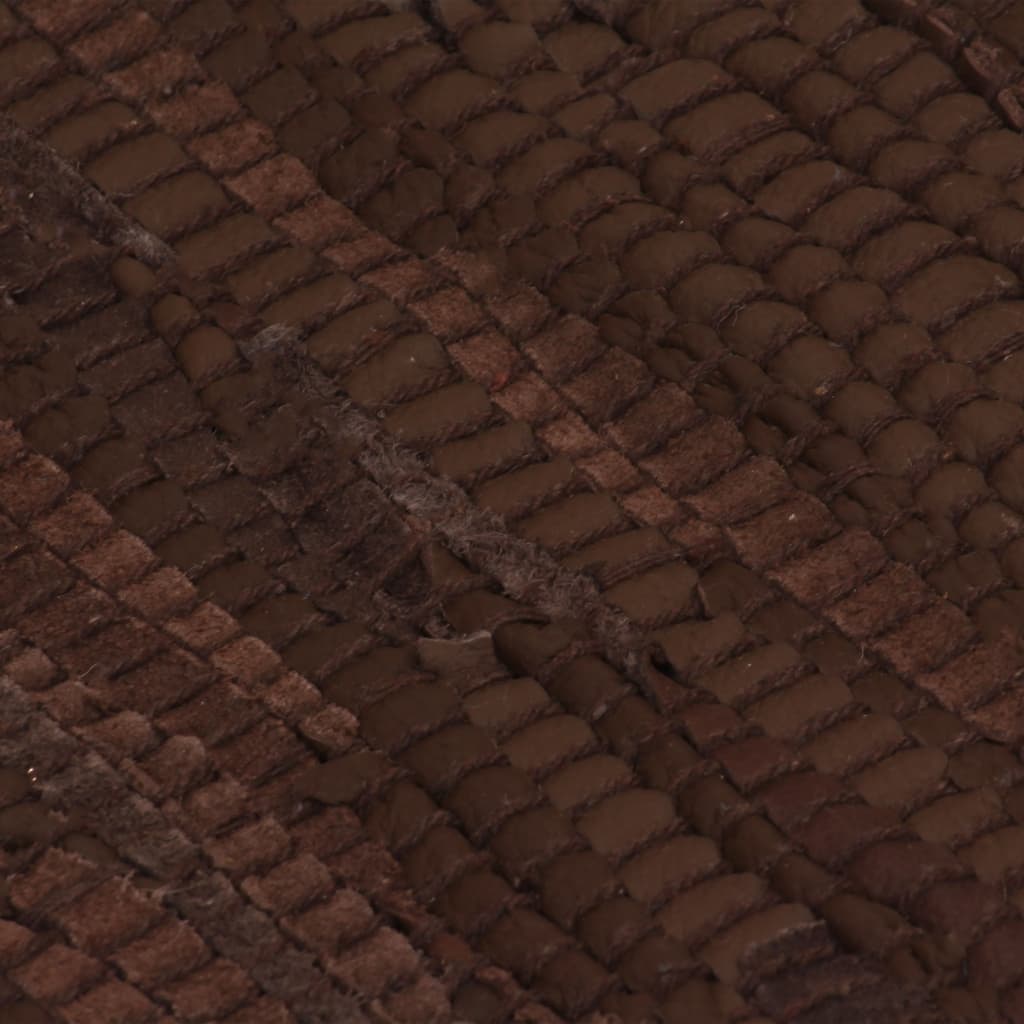 vidaXL Ręcznie tkany dywanik Chindi, skórzany, 160x230 cm, brązowy