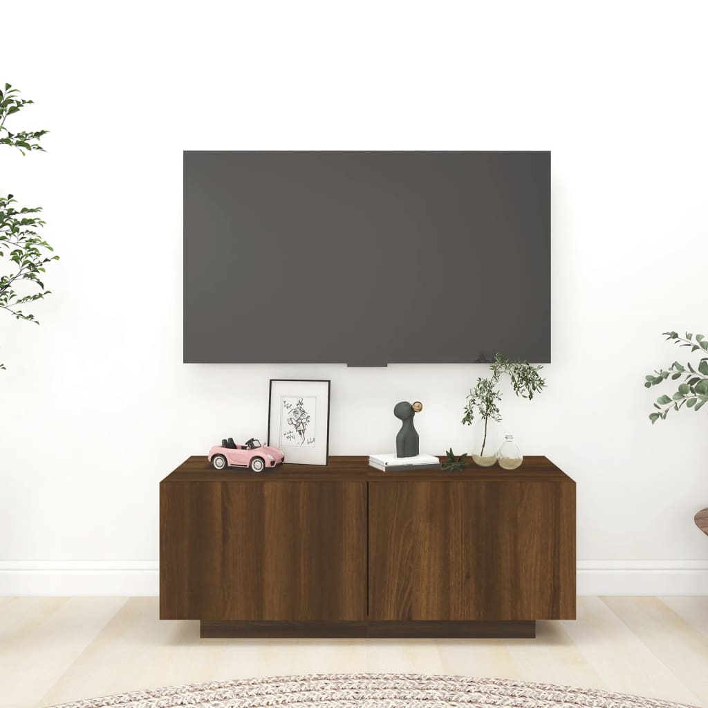 vidaXL Szafka pod telewizor, brązowy dąb, 100x35x40 cm