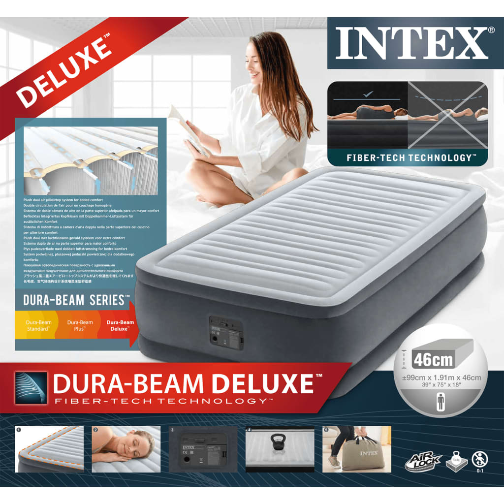 Intex Dmuchany materac Dura-Beam Deluxe Comfort Plush, 99x191x46 cm