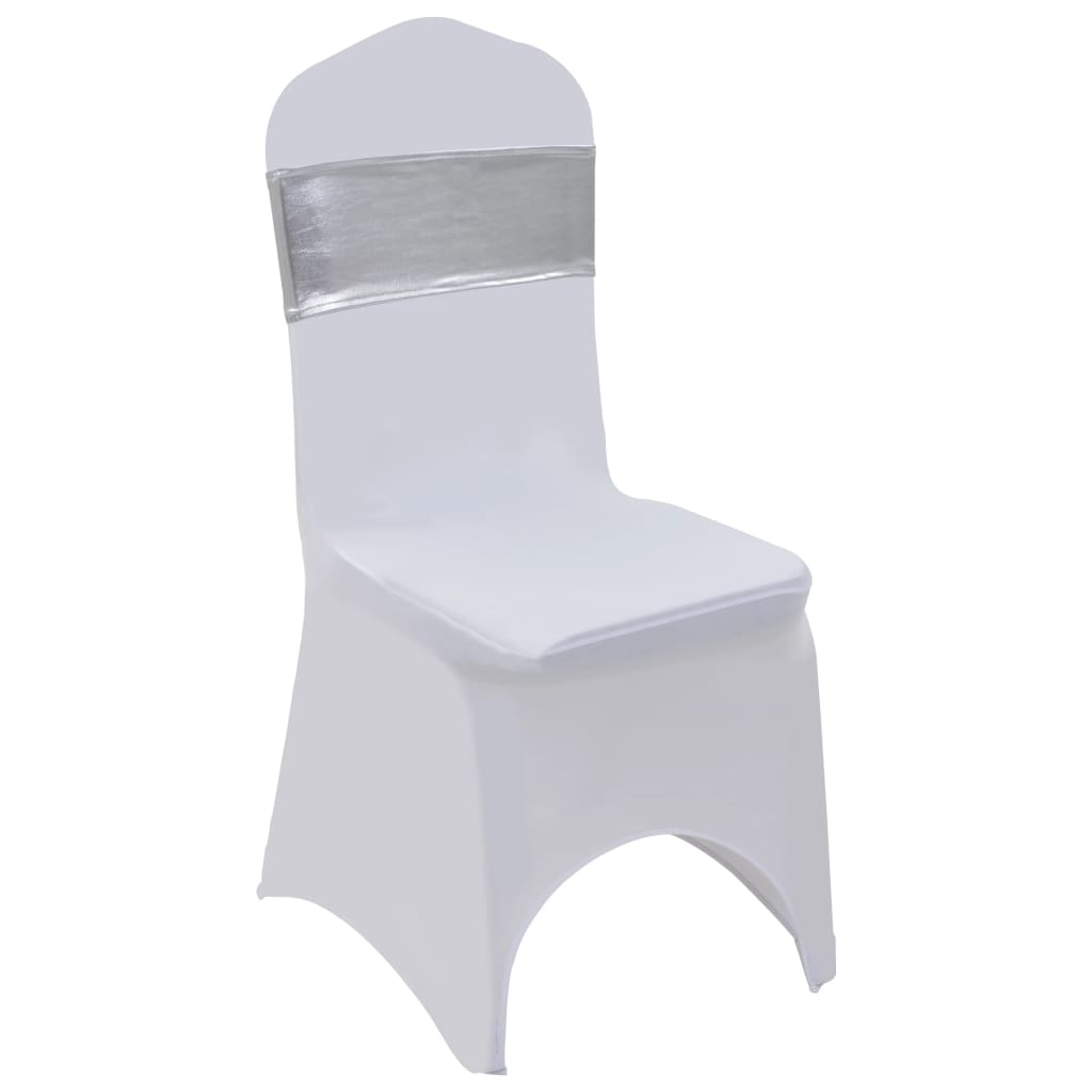 vidaXL Elastyczne opaski na krzesła, 25 szt., z klamrą, srebrne