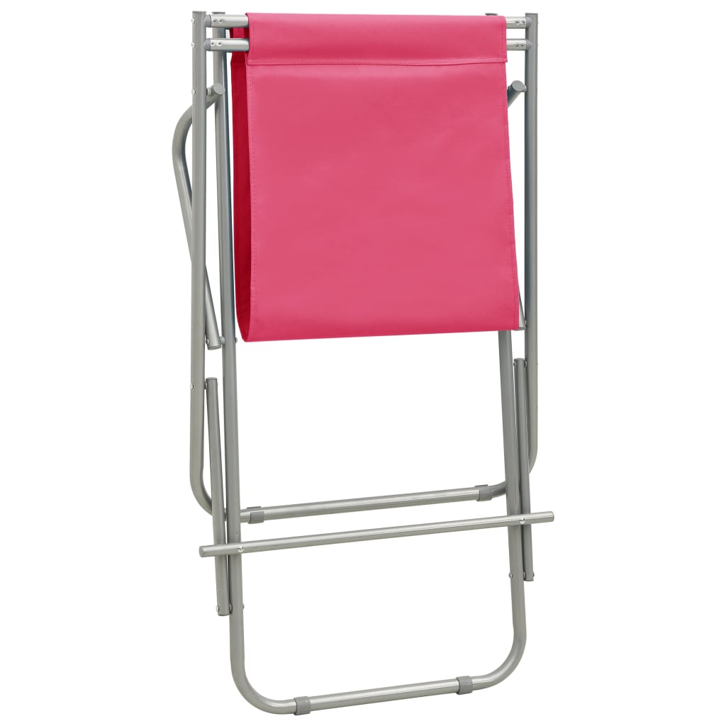 vidaXL Bujane krzesła, 2 szt., stal, różowe