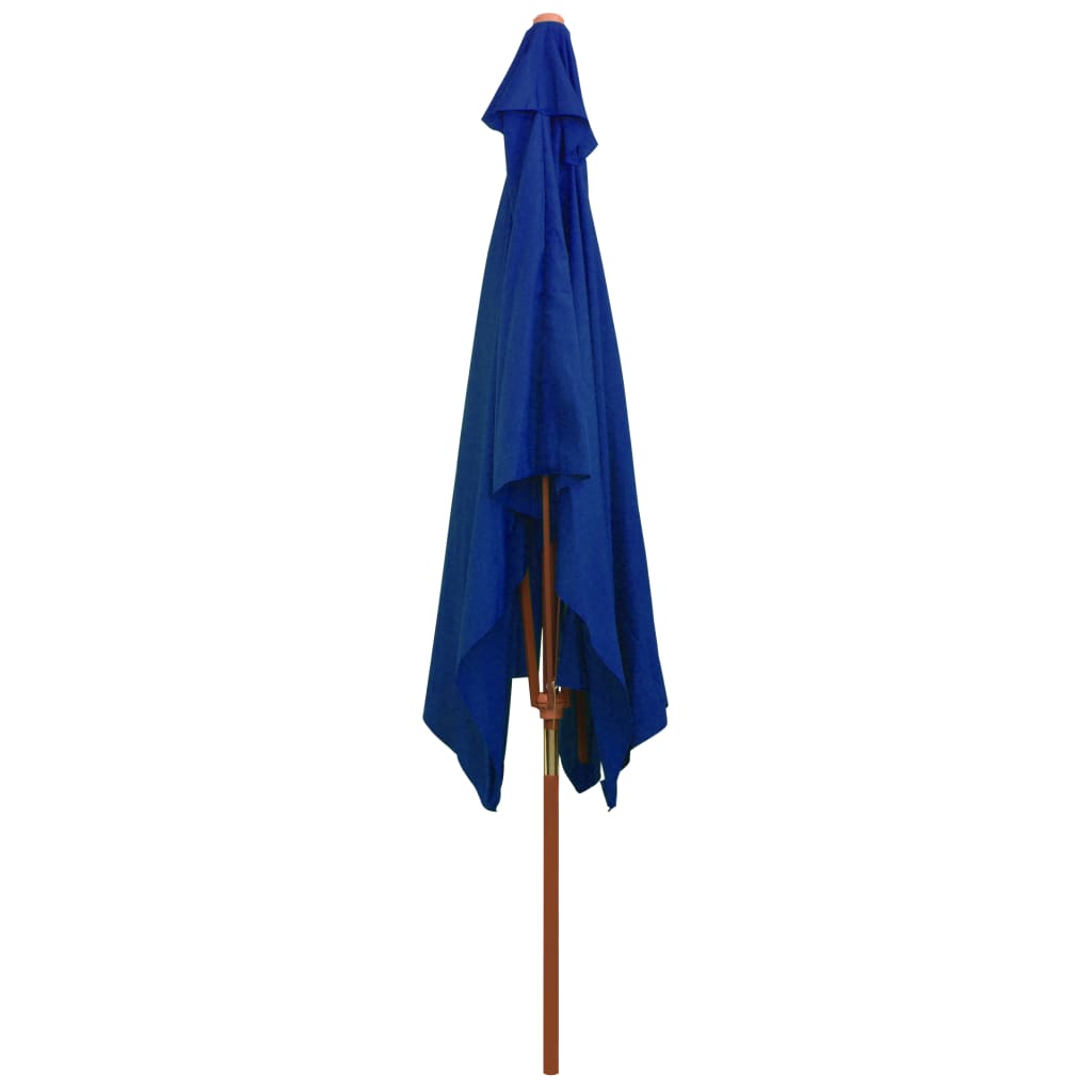 vidaXL Parasol ogrodowy na drewnianym słupku, niebieski, 200x300 cm