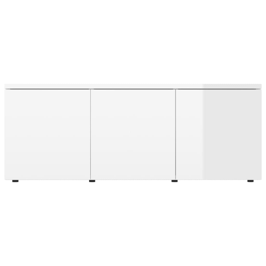 vidaXL Szafka pod TV, biała, wysoki połysk, 80x34x30 cm, płyta wiórowa
