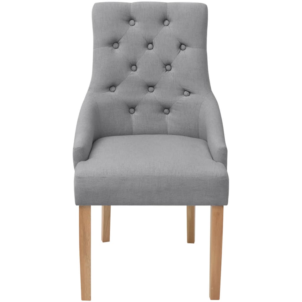 vidaXL Krzesła stołowe, 2 szt., jasnoszare, tkanina