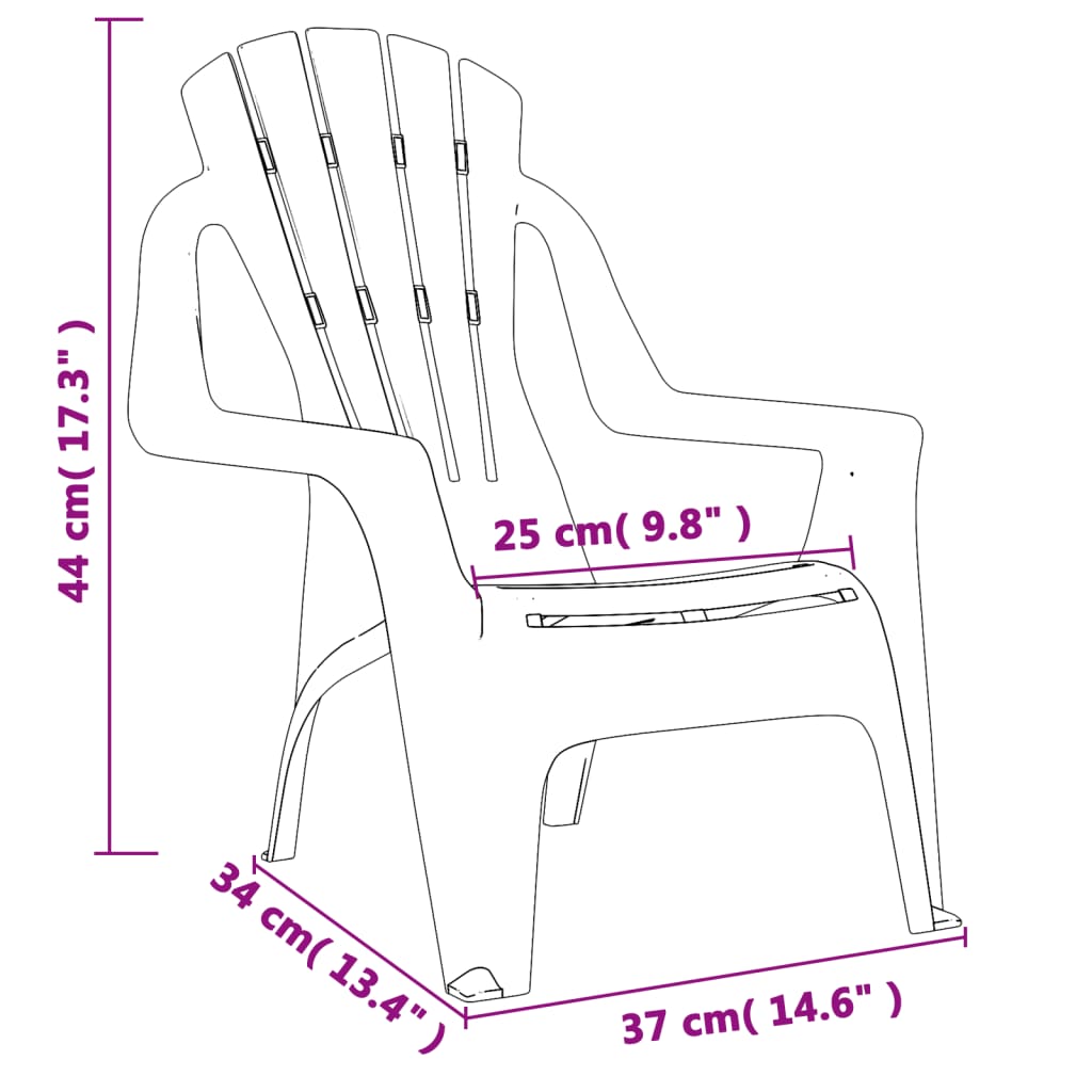 vidaXL Krzesła ogrodowe dla dzieci, 2 szt, pomarańczowe, 37x34x44 cm