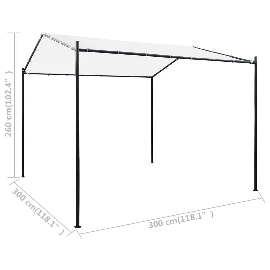 vidaXL Pawilon ogrodowy, 3x3x2,6 m, biały, 180 g/m²