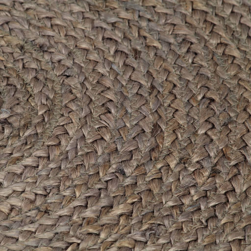 vidaXL Ręcznie wykonany dywanik z juty, okrągły, 150 cm, szary