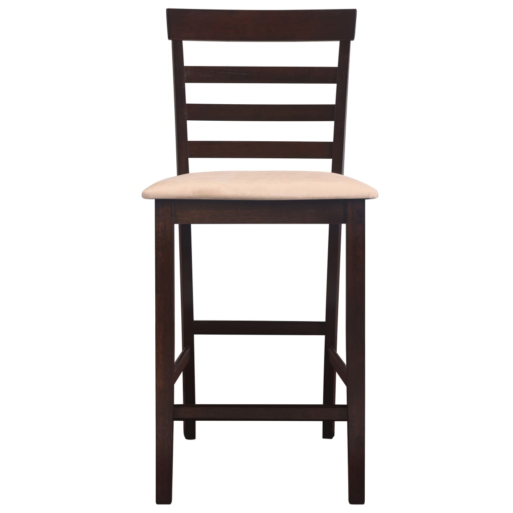 Drewniane, brązowe meble barowe: stół i 4 krzesła