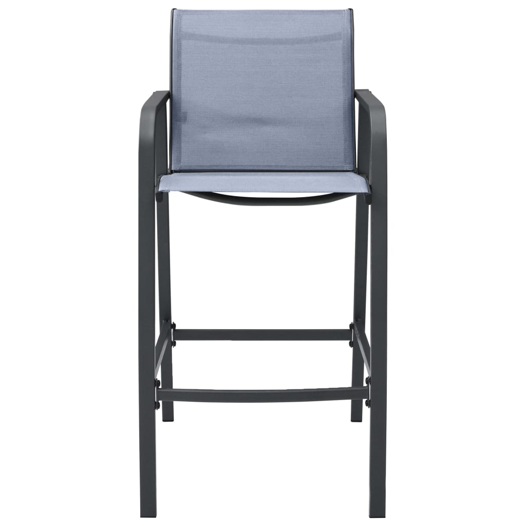 vidaXL Ogrodowe krzesła barowe, 4 szt., szare, tworzywo textilene