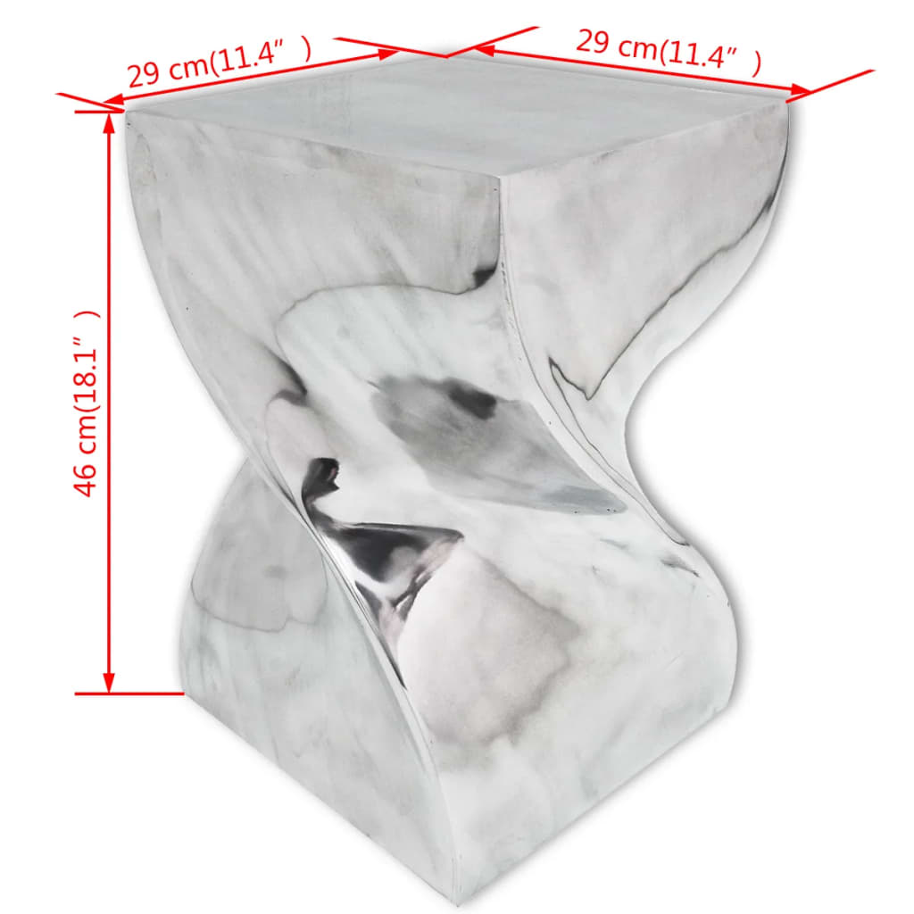 vidaXL Taboret/Stolik boczny o skręconym kształcie z aluminium, srebrny